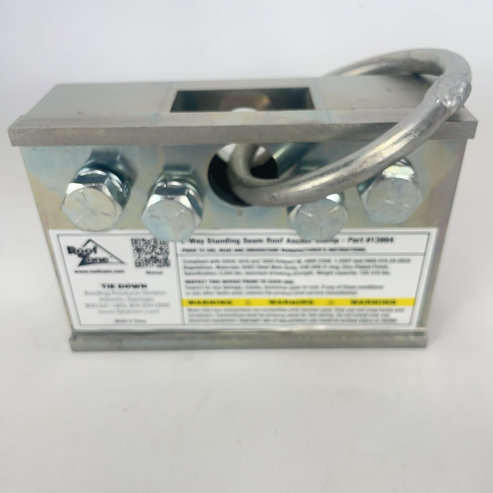 Roof Zone 13864 2-Way Standing Seam Roof Anchor Clamp Safety Fall Protection