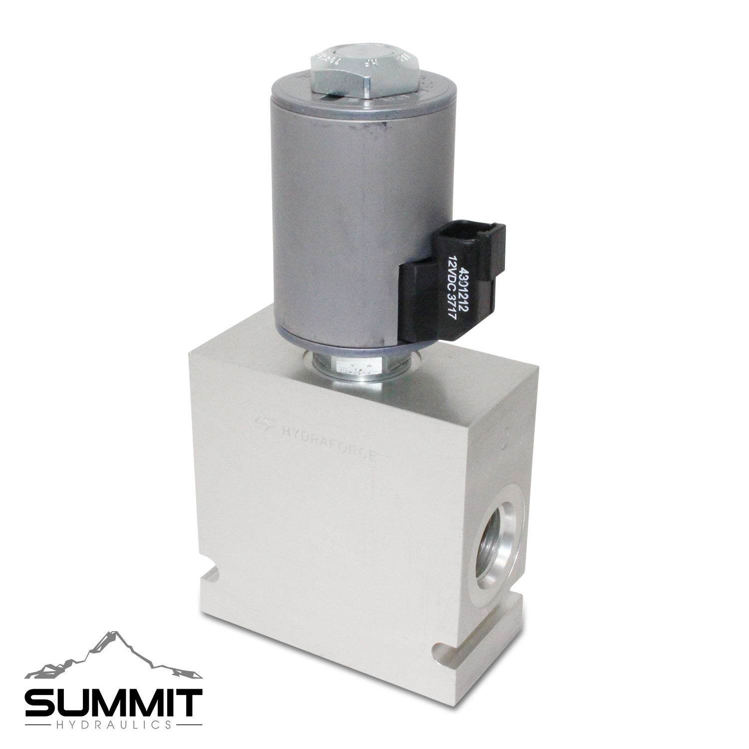 Hydraulic Selector Diverter Valve, 3-Way, #12 SAE Ports, 16 GPM, 12v DC, 3500PSI