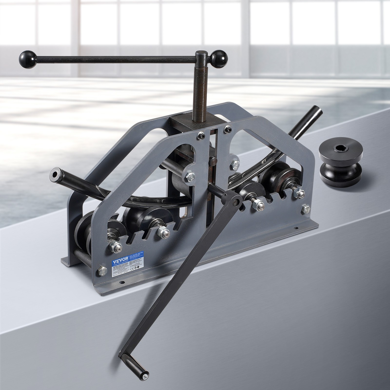 VEVOR Tube Roller Bender Max 1-1/2″ Manual Tube Pipe Roller Bender with 6 Dies