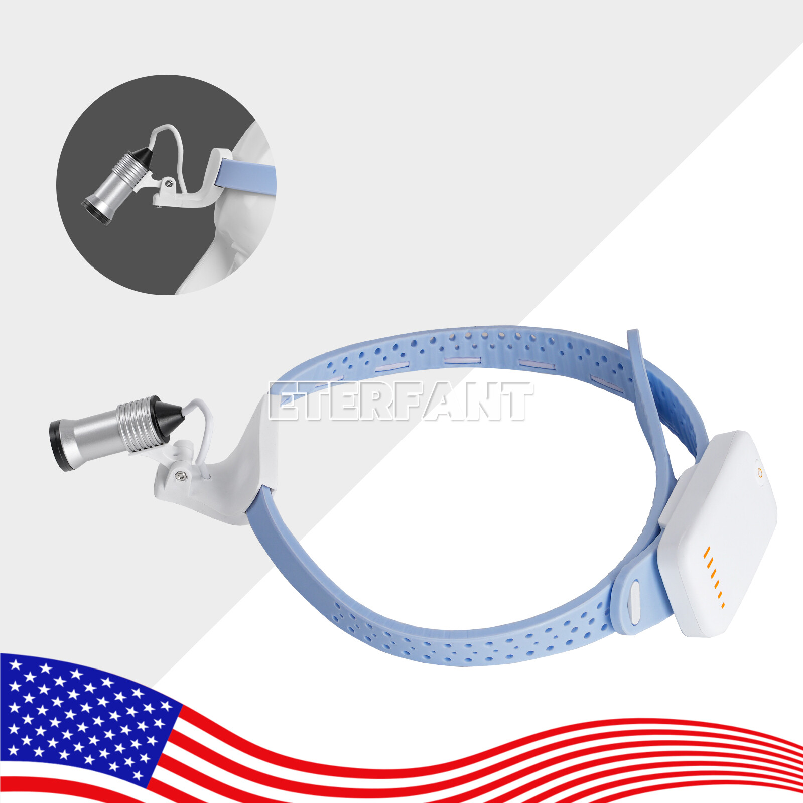 ETERFANT Dental Portable Lightweight Silicone Headlamp Surgery Medical 5W LED US