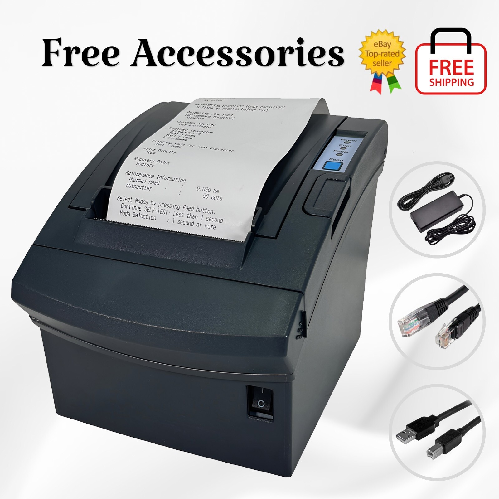 NCR Bixolon SRP-350PlusIII Direct Thermal Receipt POS Printer USB LAN Serial