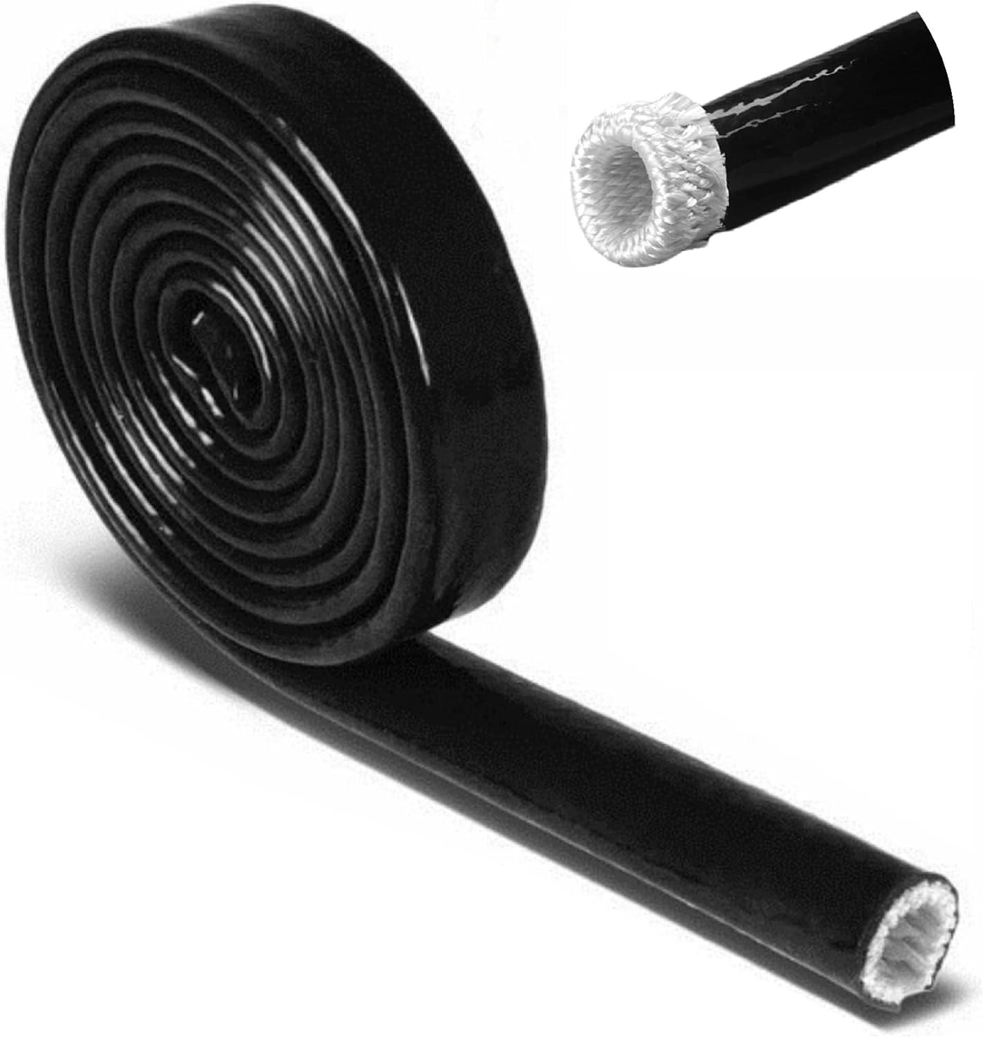 Manga Ignífuga Térmica 3/8″ x 5FT con Abrazaderas para Manguera y Cable
