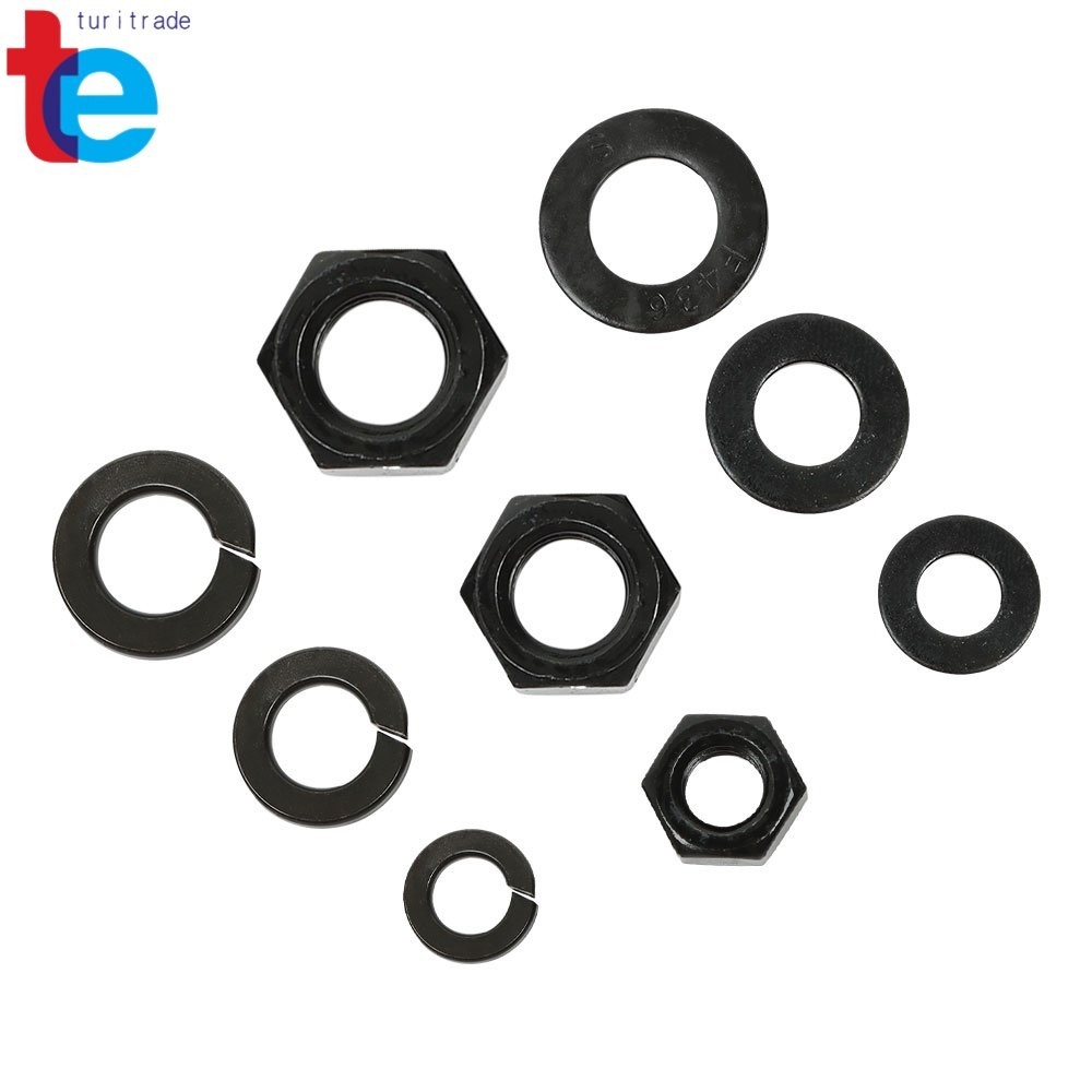 272PCS Hex Bolts Screws With Nuts Flat Lock Washers Assortment Kit 1/4 5/16 3/8