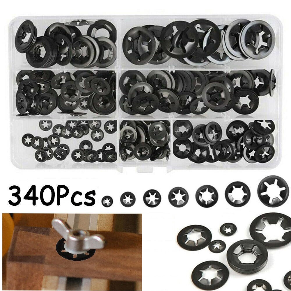 340x Clamp Washer Retaining Ring Lock Fastener Combination Kit Quick Lock Washer