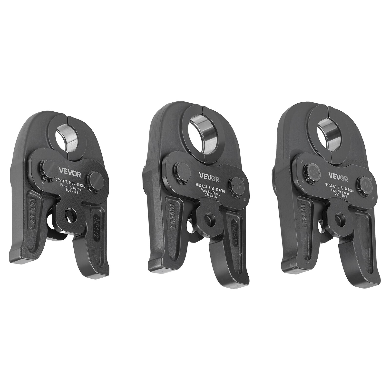 VEVOR MegaPress Jaws 3PCS Pressing Jaws 1/2″ 3/4″ & 1″ for Standard Press Tools