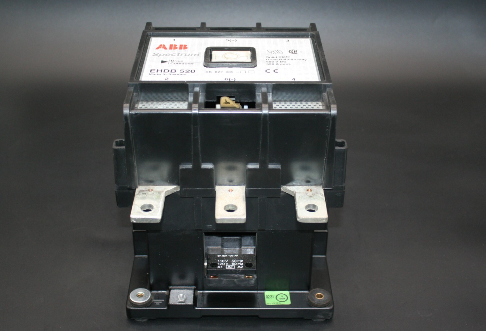 One (1) ABB SK827085-AF Contactor 110 VAC 50 HZ EHDB520-21-11 Bulgaria