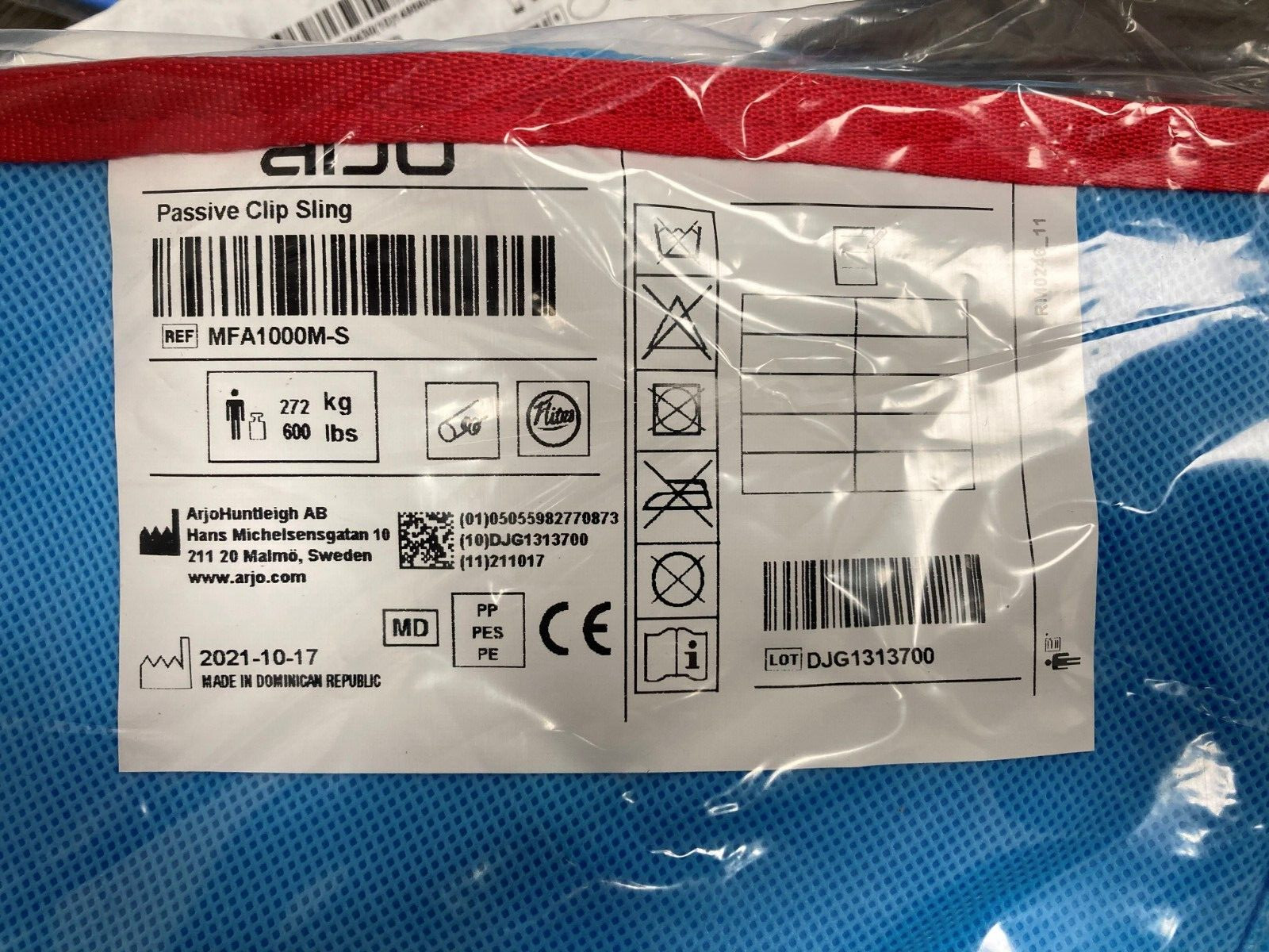 Arjo Patient Clip Sling – MFA1000M-S – 600LBS – NEW FREE SHIPPING