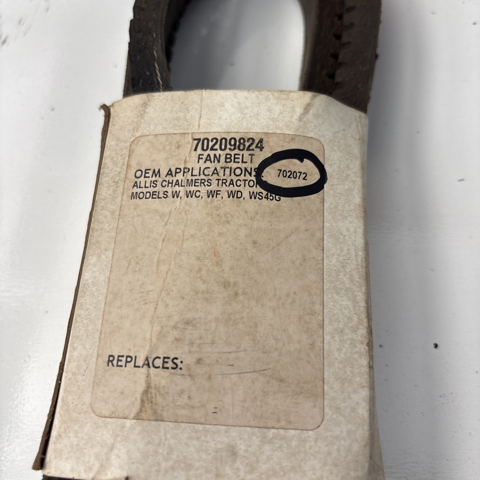 Fan Belt V-Belt 702072 Fit Various Allie-Chalmers Tractors Models W WF WD WS45G