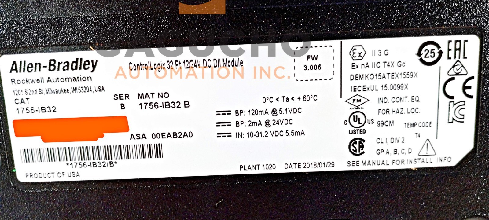 Sealed 2022 Allen Bradley 1756-IB32 /B ControlLogix Digital DC Input Module