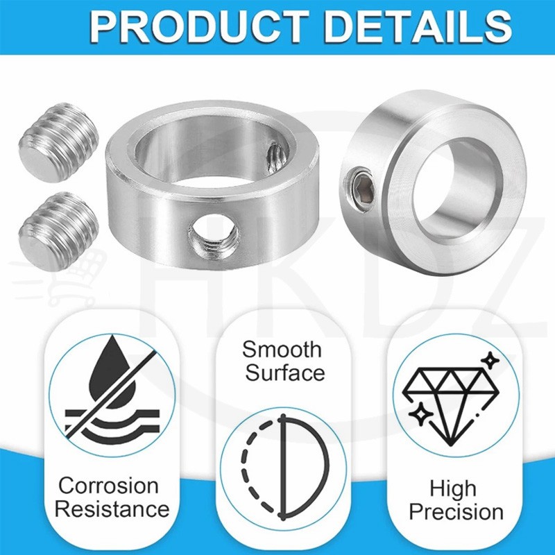 Stainless Steel Shaft Collar Solid Steel Metric Clamp Collars ID 5mm To 50mm