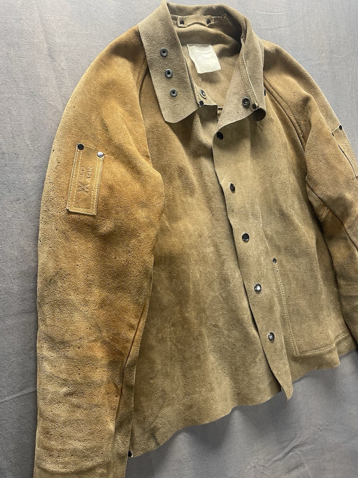 Vintage Weldmark Cowhide Leather Welding Jacket Brown Size L Back Buckle