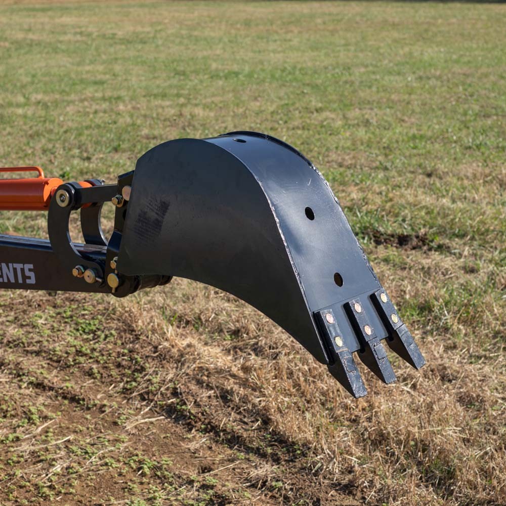 Titan Attachments 12″ Front Hoe & Backhoe Bucket, Carbon Steel Teeth