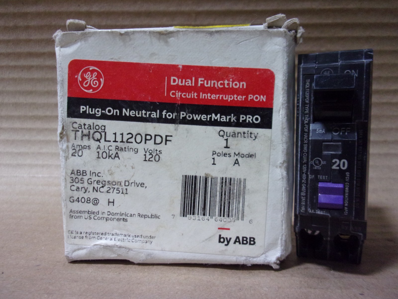 NEW GE THQL THQL1120PDF 1 Pole 20 Amp 120V AFCI GFCI DUAL Circuit Breaker