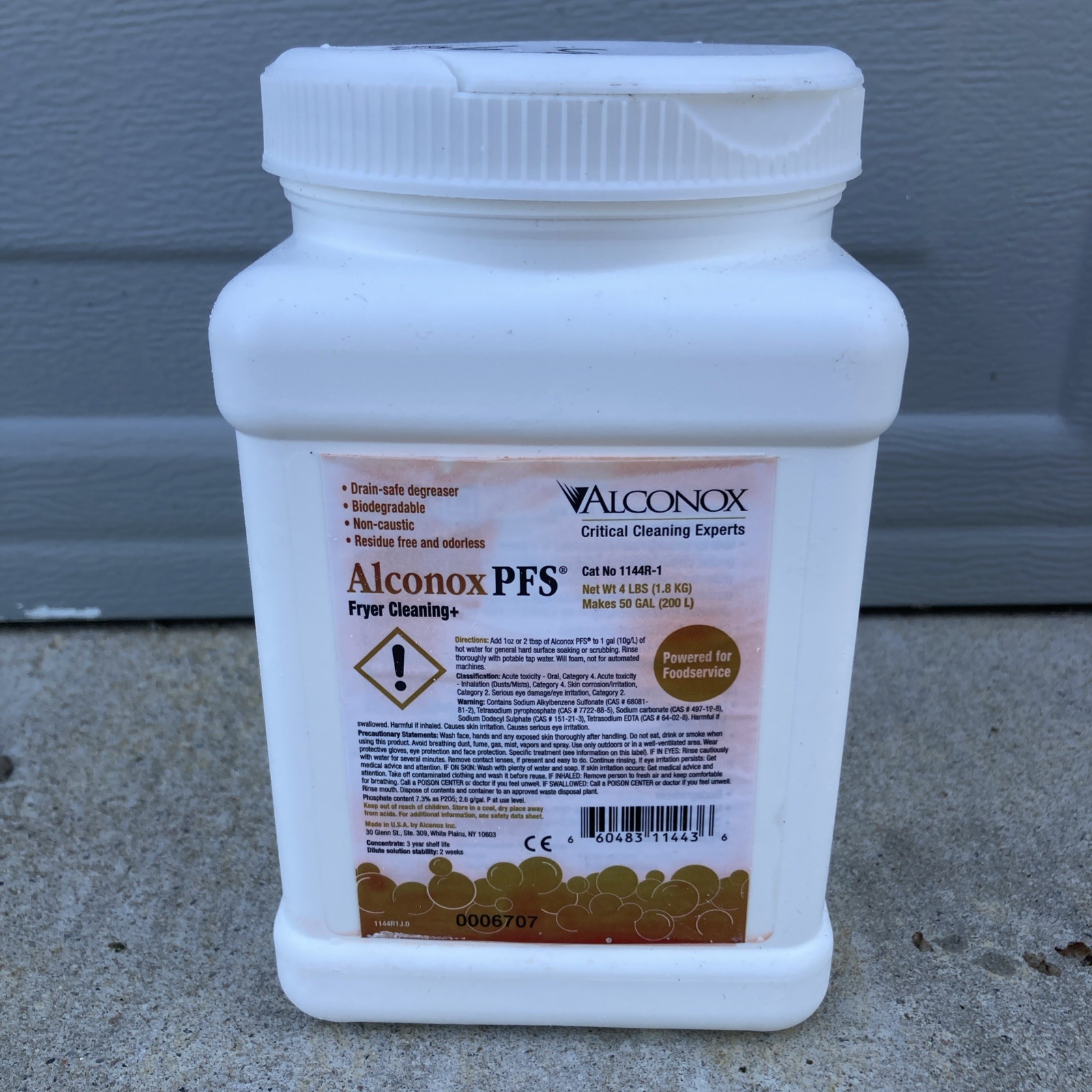 Alconox PFS Fryer Cleaning Cleaner 4 lbs Makes 50 Gallons Foodservice Noncaustic
