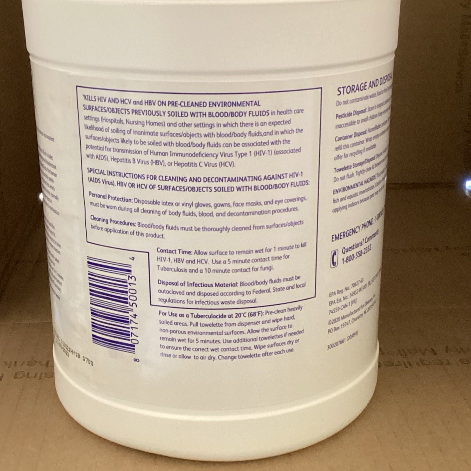 LOT of (4) Diversey Oxivir TB Disinfectant Wipes Containers, White, 160 ea – NEW