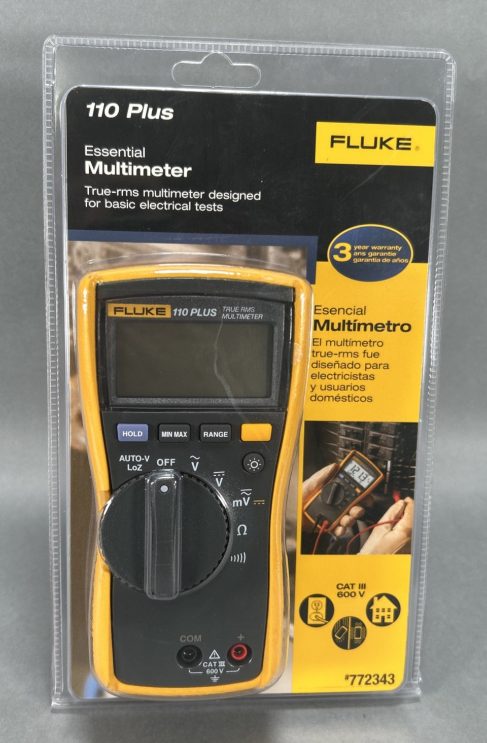 Fluke 110 Plus Electrical True-rms Dig Display Multimeter 10 Amp 600 V NEW