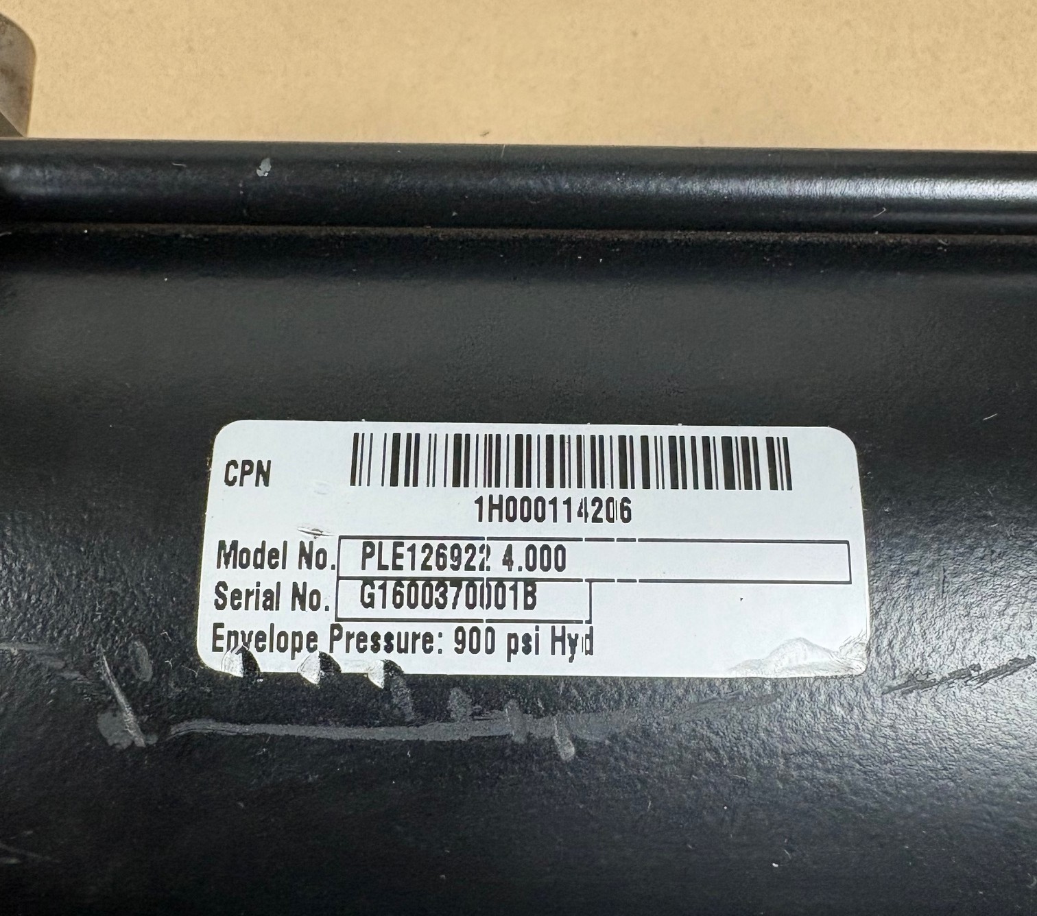 SCHRADER BELLOWS PLE126922 4.000 HYDRAULIC CYLINDER 900 PSI NEW