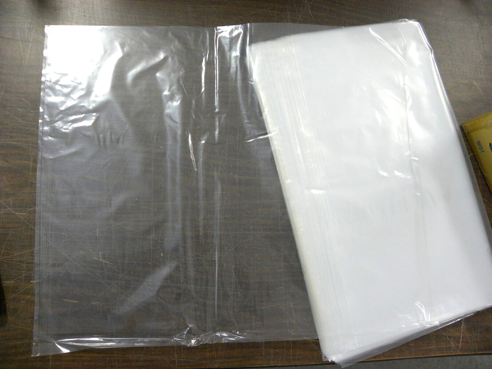 100 Pcs 20″ x 24″ Clear Open Top Poly Bags Lay Flat Plastic Packaging 2Mil Thick