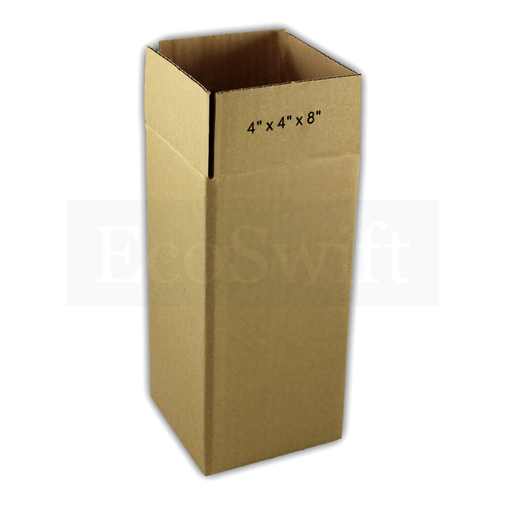 1-Box 4x4x8 EcoSwift Cardboard Packing Moving Shipping Box Corrugated Carton