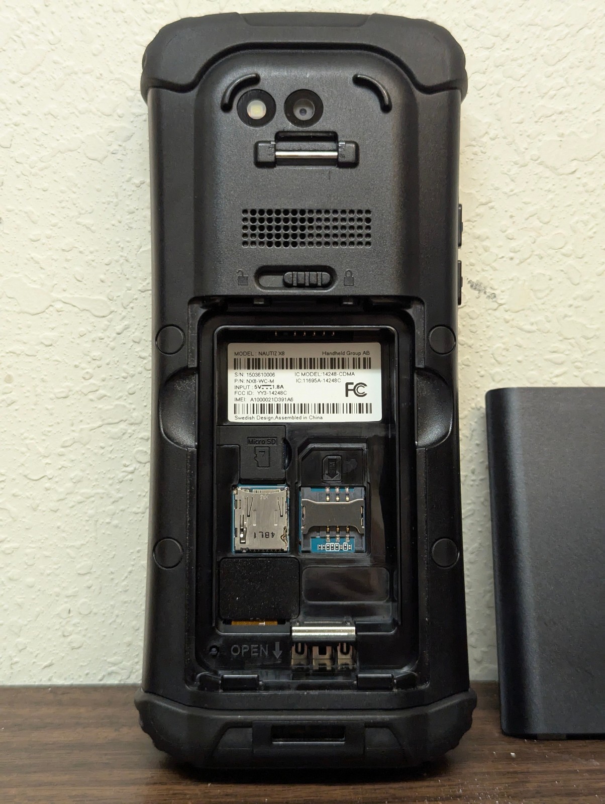 handheld NAUTIZ X8 compact rugged Android data collector; tested, works; reset