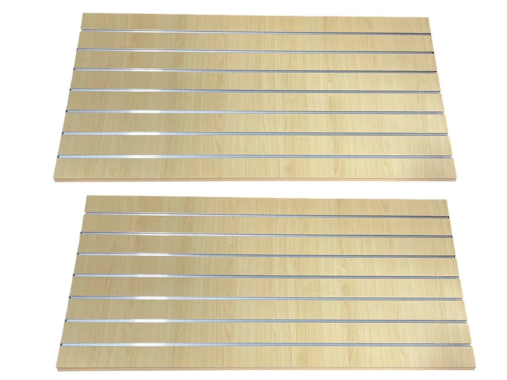 NEW Slatwall Easy Panels, Set of 2 PIECES, 2′ H x 4′ W Maple w/ metal inserts
