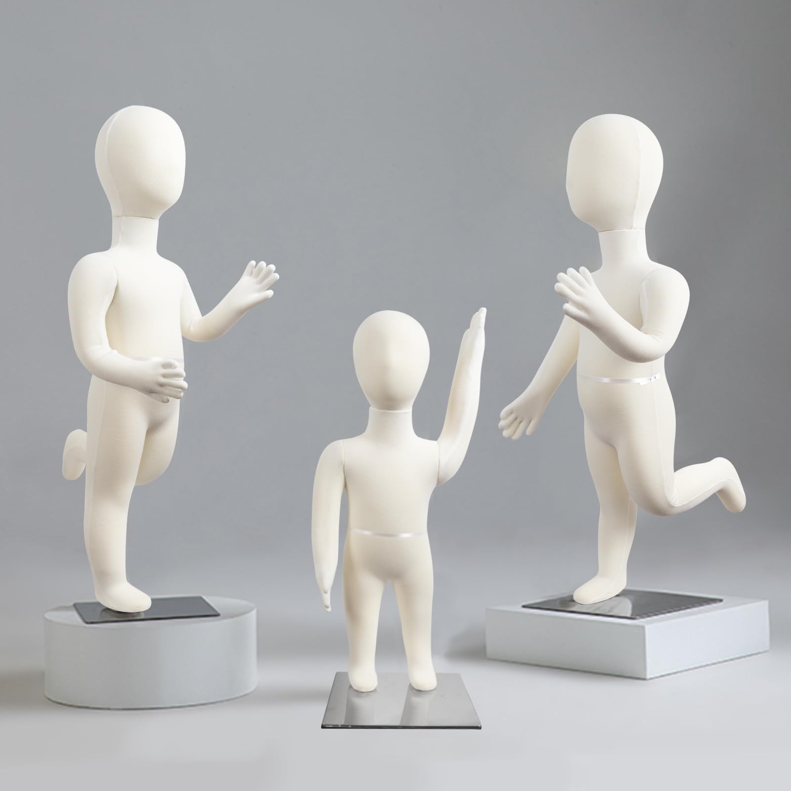 Kids Mannequin Child Dress Form Foam Flexible Full Body Manikin with Removabl…