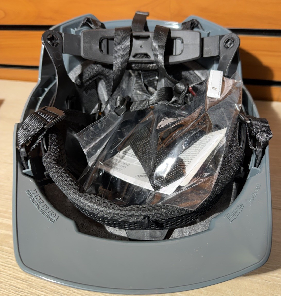 Milwaukee 48-73-1337 Gray Front Brim Helmet with BOLT – Type 2, Class E