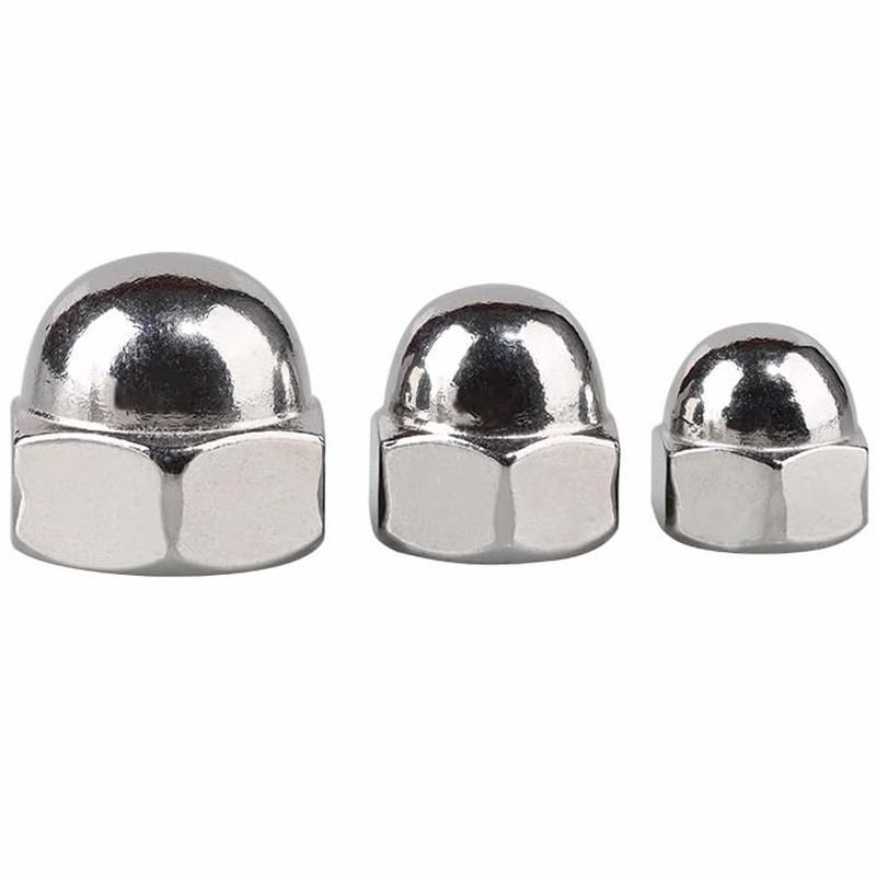 M12-1.75 Acorn Hex Cap Dome Head Nuts, 304 Stainless Steel 18-8, Bright Finish,3