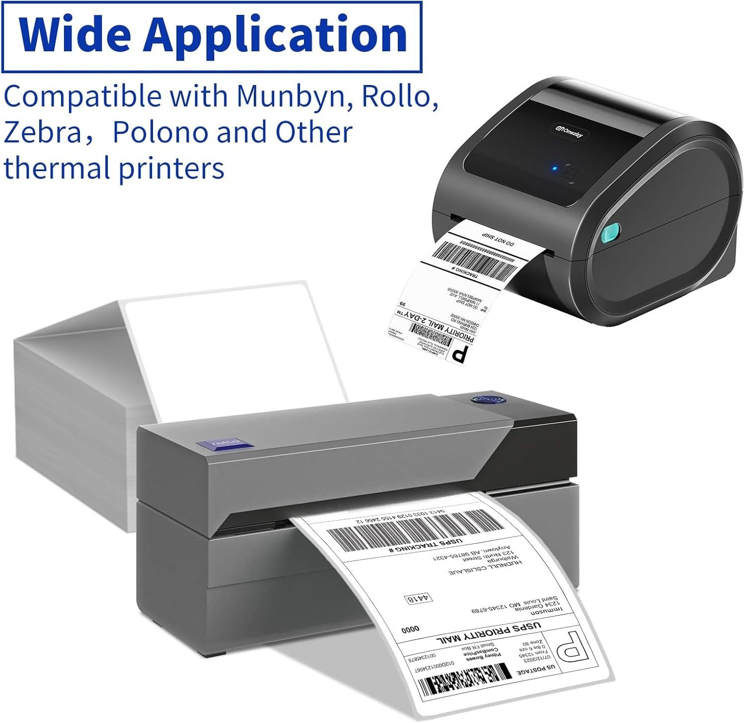 4″ x 6″ Direct Thermal Labels, 4000 Fanfold Shipping Labels with Perforated L…