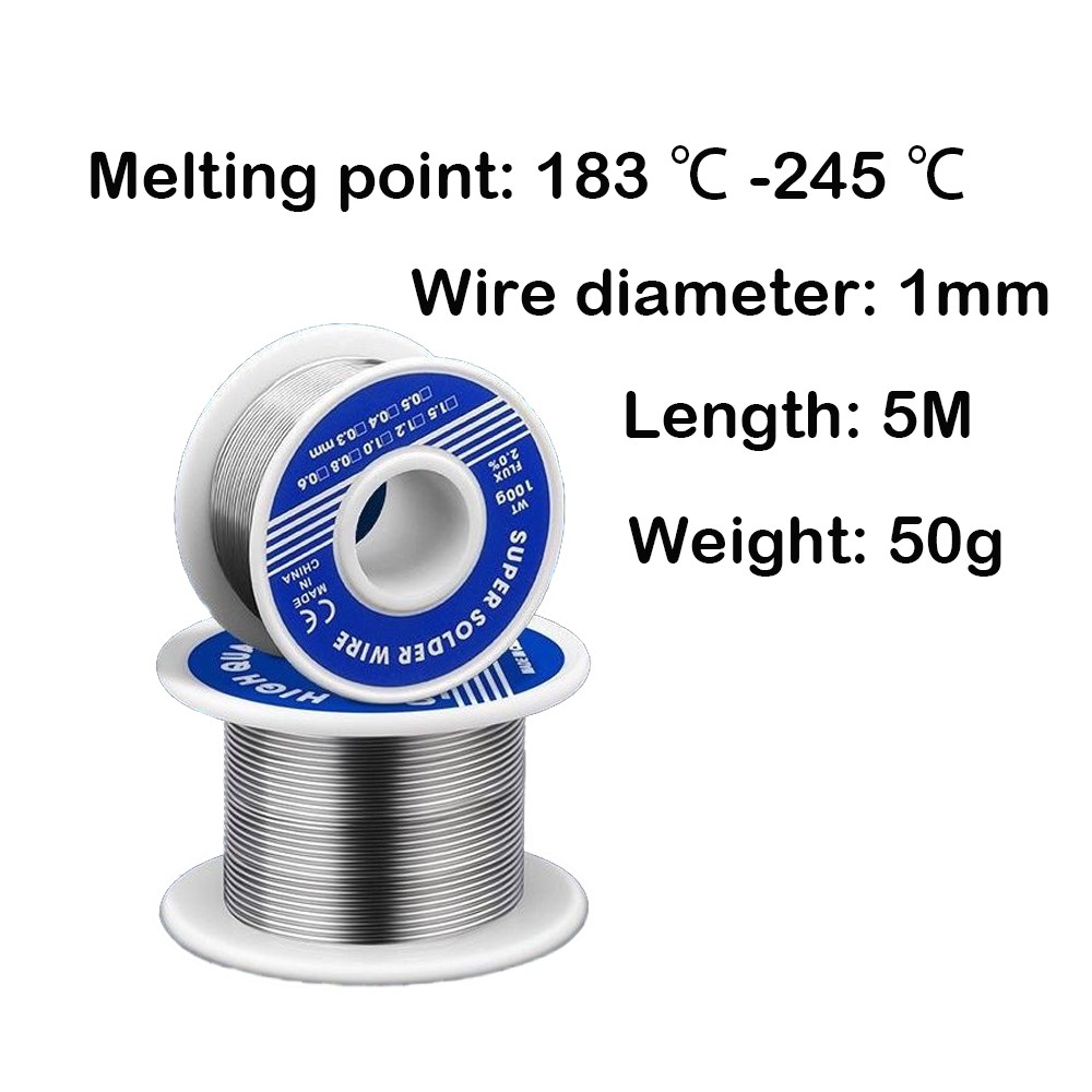 1MM Tin Lead Rosin Core Flux Solder Wire for Electrical Solderding 50g