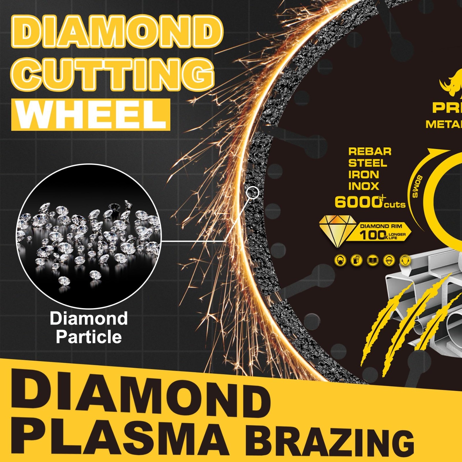5 Pack 4.5″ Diamond Cut Off Wheels Metal Cutting Disc 7/8″ Arbor Angle Grinder