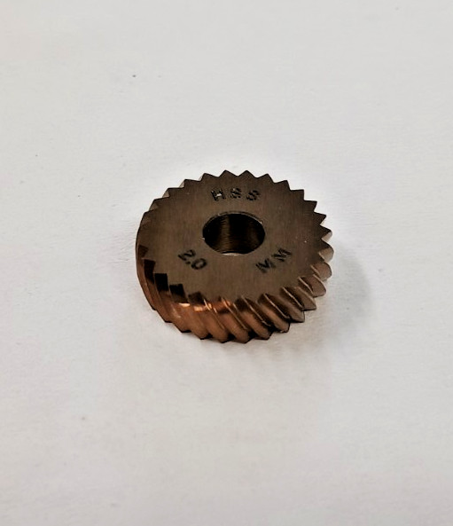 Convex Knurl Wheel 0.787 Dia 90 Deg 0.235 Wide 1/4 Hole MPN MRLV 2.0