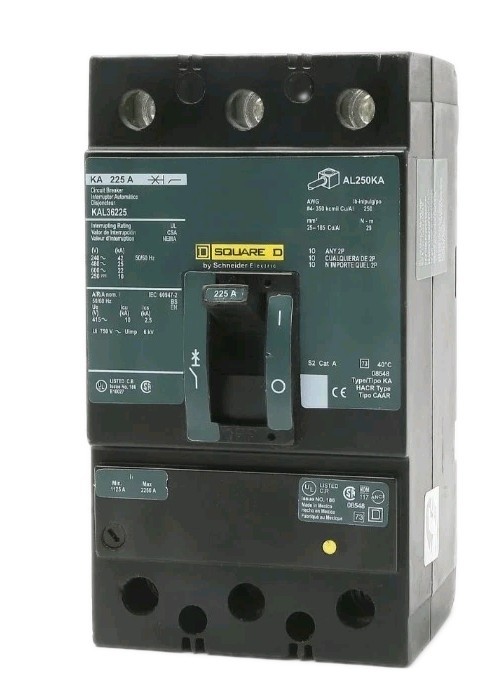 Square D KAL36225 Molded Case Circuit Breaker 225A 600 Volt 3 Pole