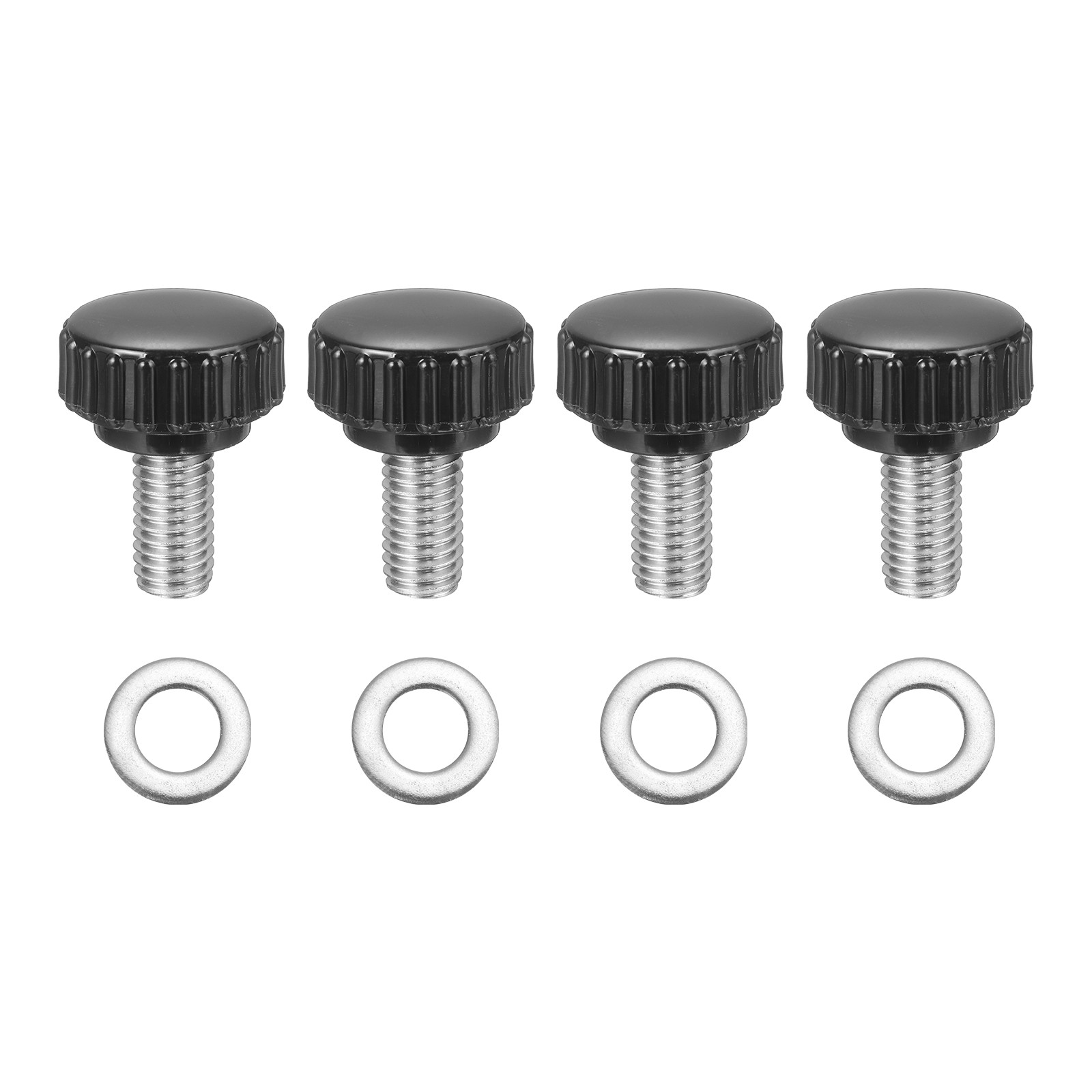 4Pcs Knurled Clamping Knobs, M8 x 16mm 22mm Width Handle Bolts Grip with Washers