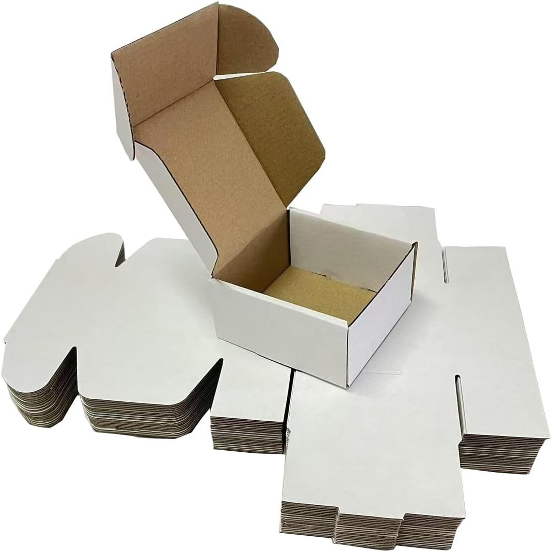 50 Pack 7x5x2in Brown Corrugated Shipping Boxes Cardboard Mailer Packing Boxes B