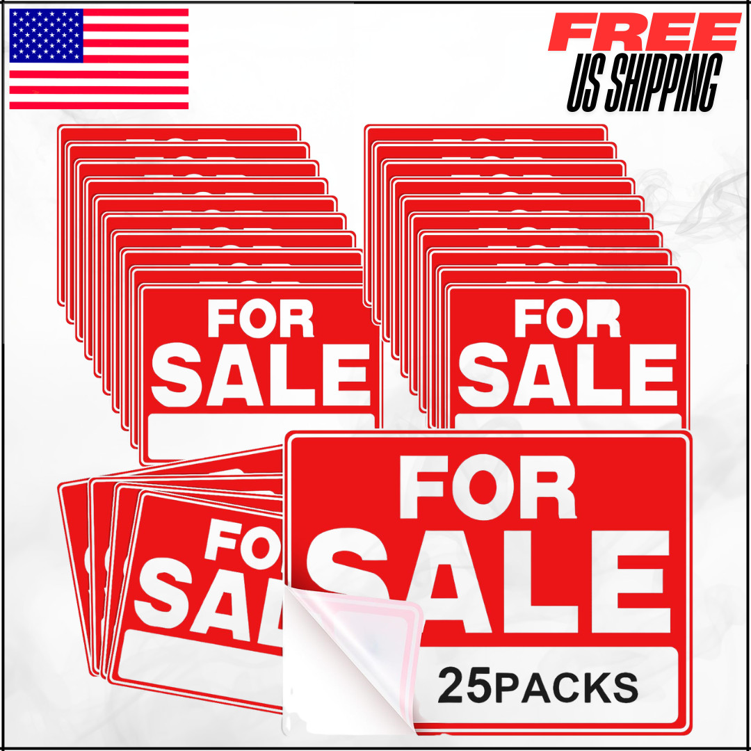 Classic For Sale Signs For Car Auto Vehicle Houses Plastic Stickers Signage 25PC