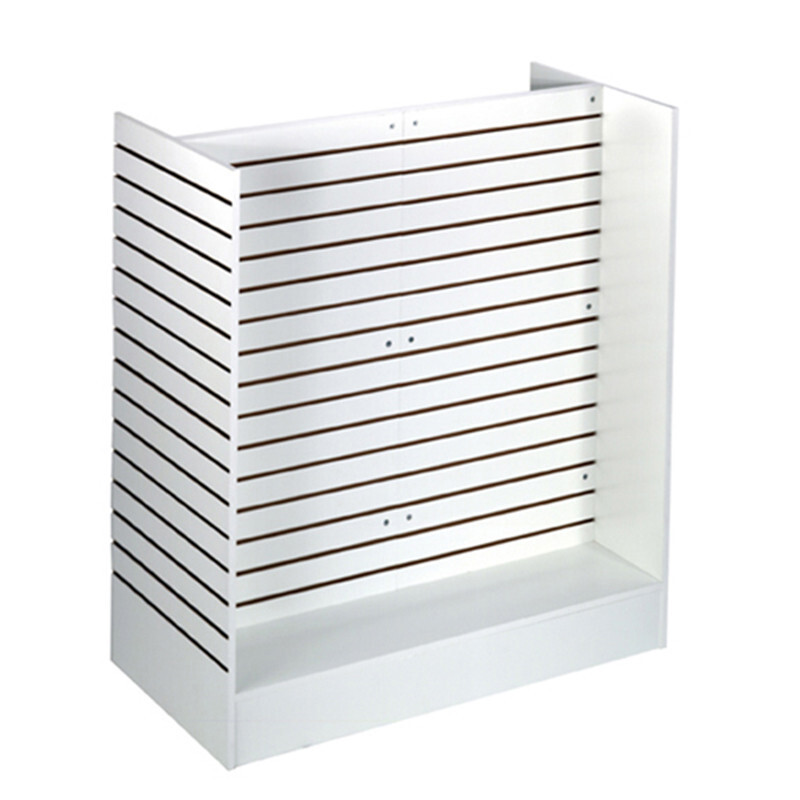 White Slatwall Gondola Display – 48″W x 24″D x 54″H, Assembly Required