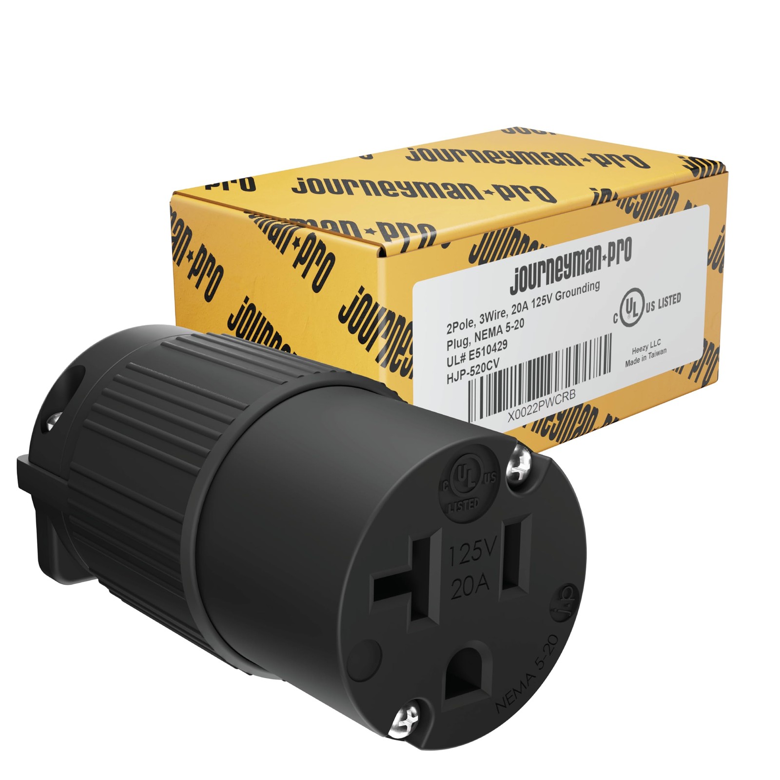 Journeyman-Pro – 520CV 20 Amp 2500W 120-125V NEMA 5-20R BLACK 1-PACK, Black