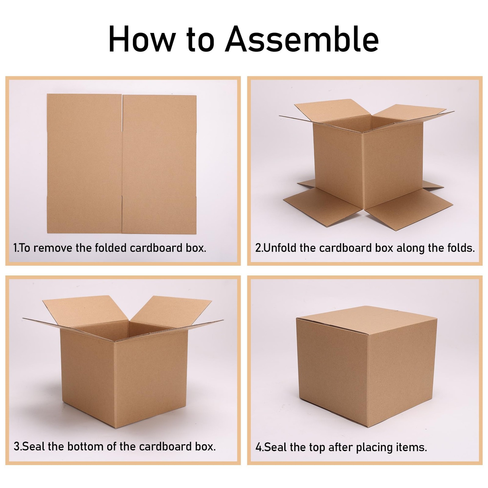 CRUGLA 40 Packs 7x7x6 Shipping Boxes Corrugated Cardboard Inch, Brown
