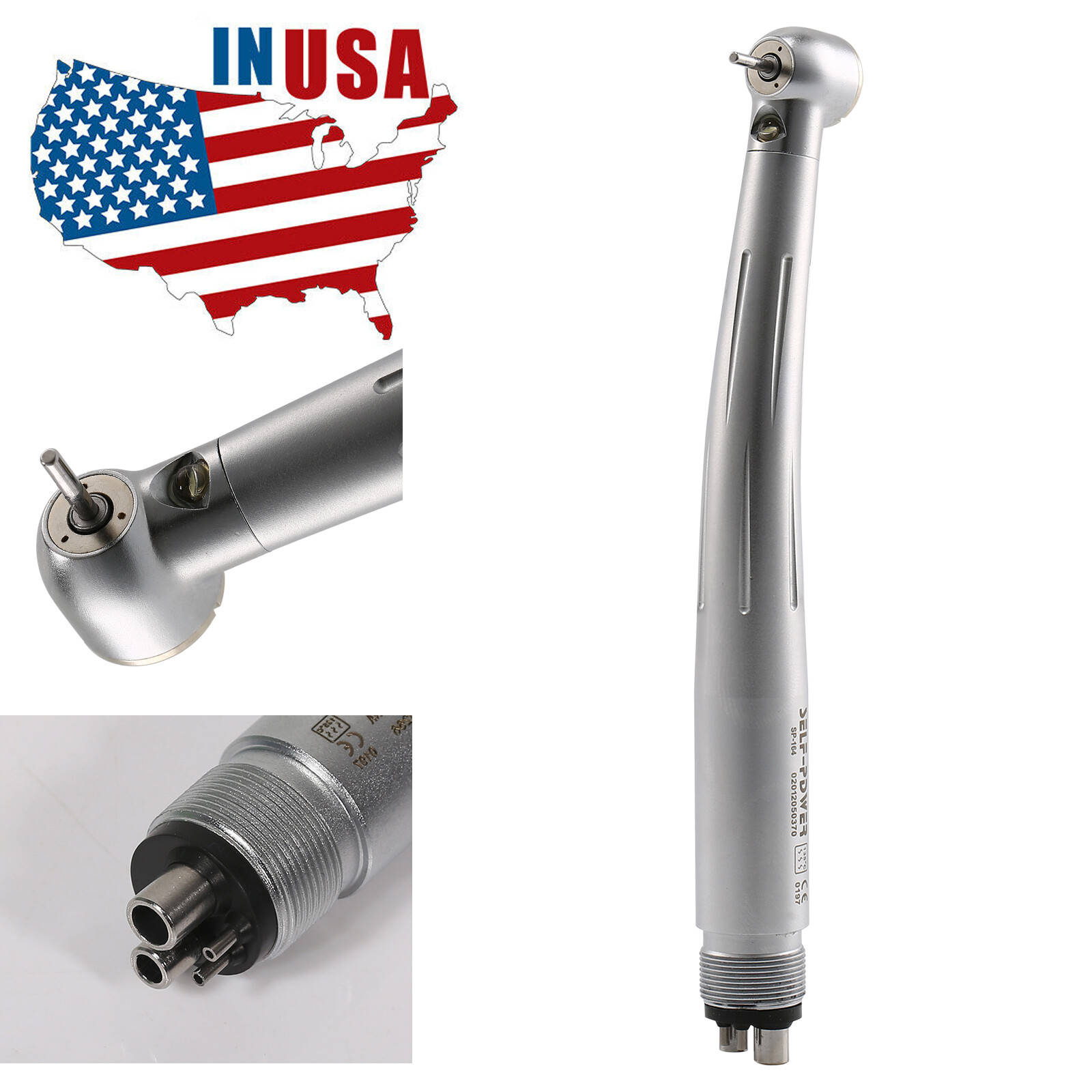 NSK Style Dental Fiber Optic High Speed Turbine Handpiece LED E-generator 4Hole