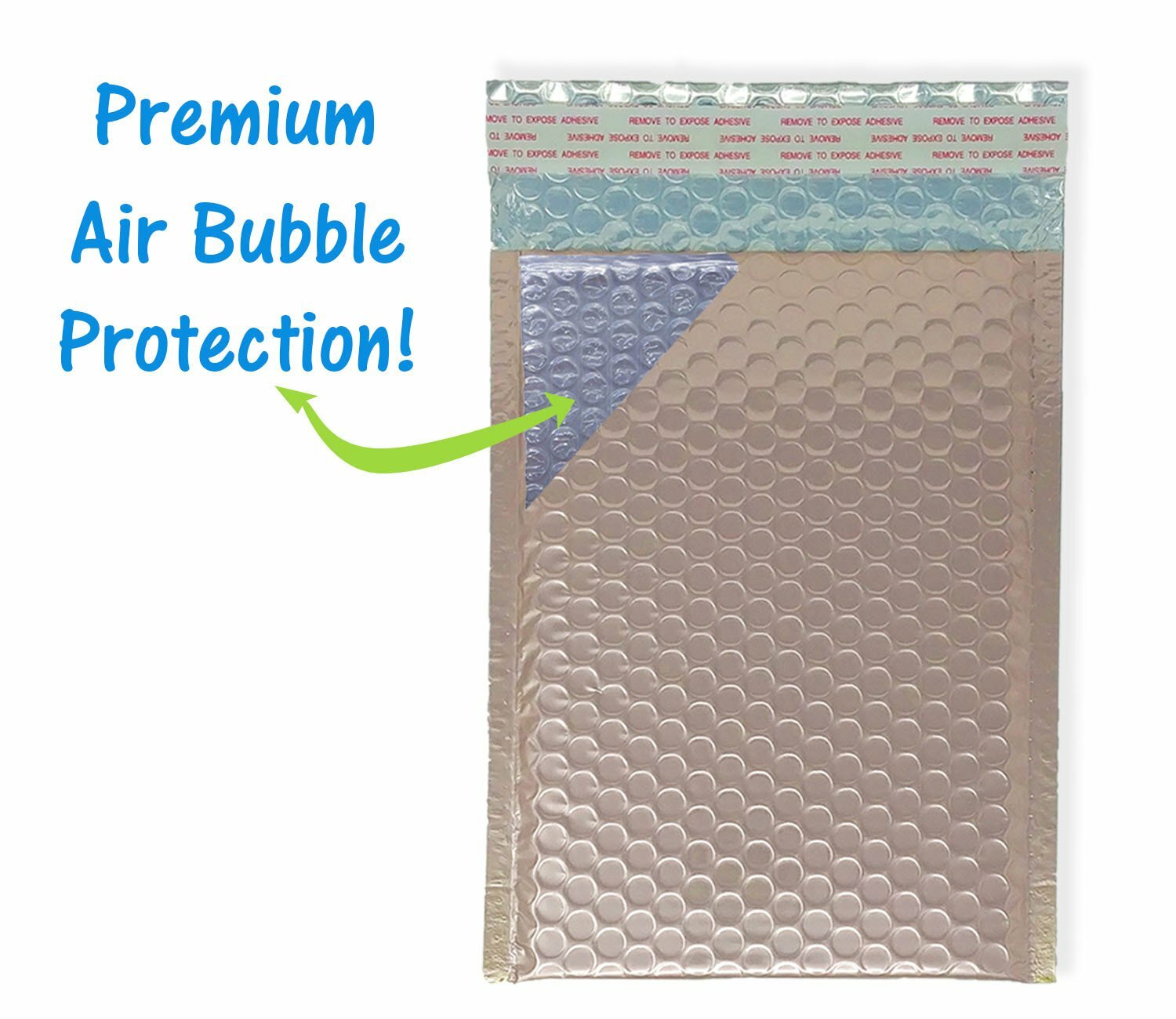 Nude Pink Metallic Bubble Mailers 8×12, 6×10, 4×8, Assorted Combo Shipping Pack