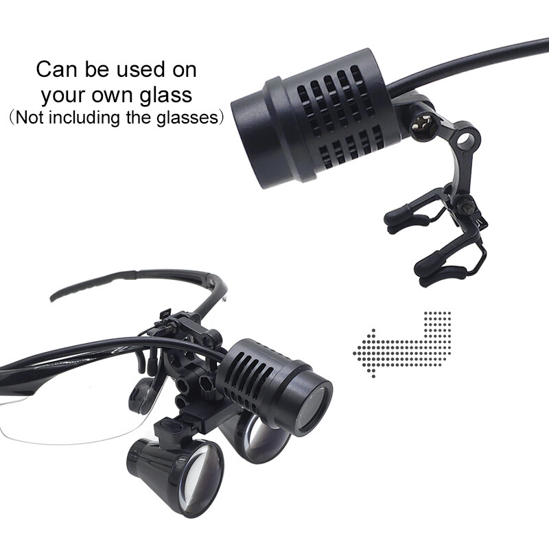 50000 LUX LED Headlight Spotlight for Dental Loupes w/ Clips Rechargeable Power