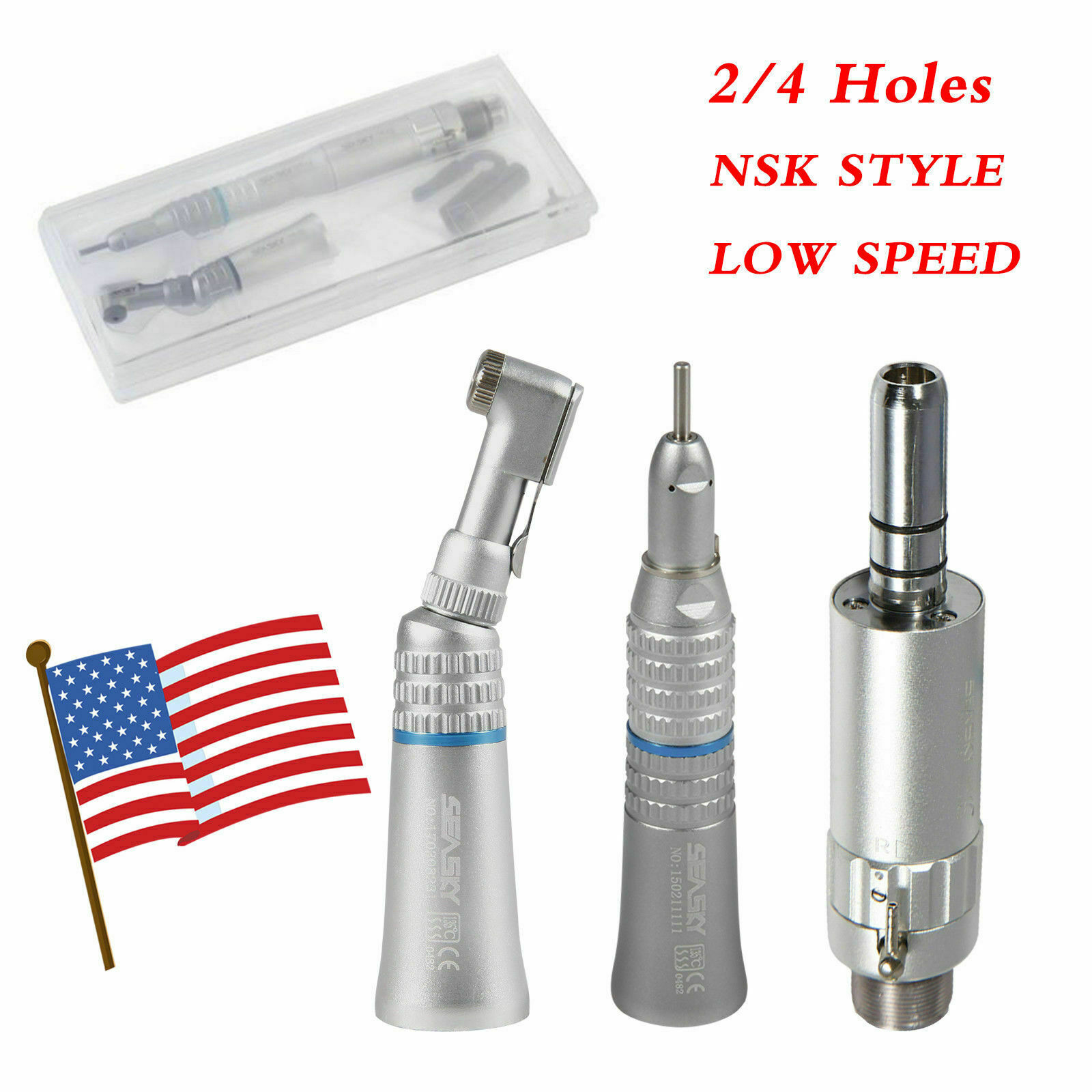 Dental Slow Speed Contra Angle Straight Handpiece Air Motor 2H/4H Micromotor imv