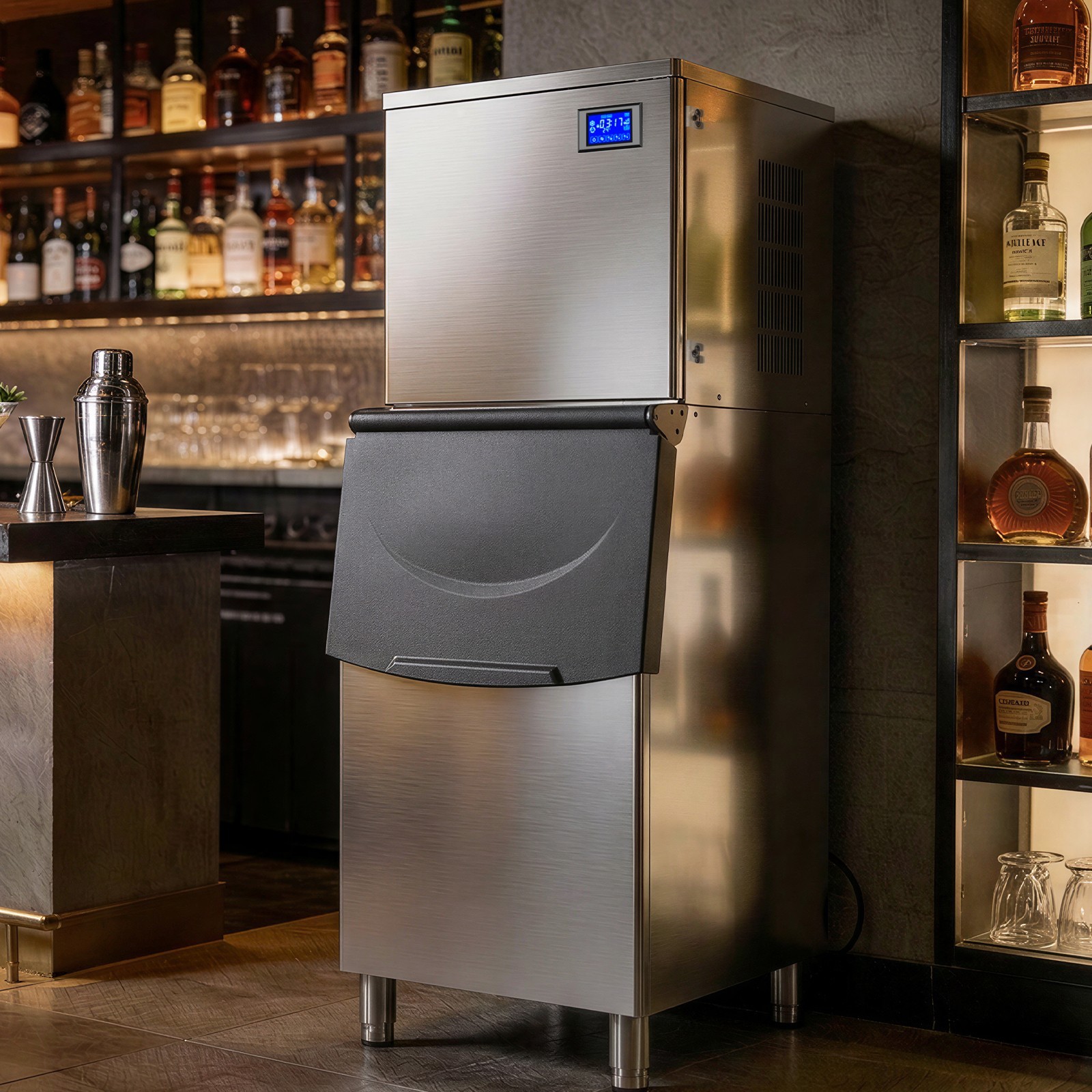 Heavy Duty 650Lbs/24H Commercial Ice Maker Machine 450Lbs Industrial Ice Machine