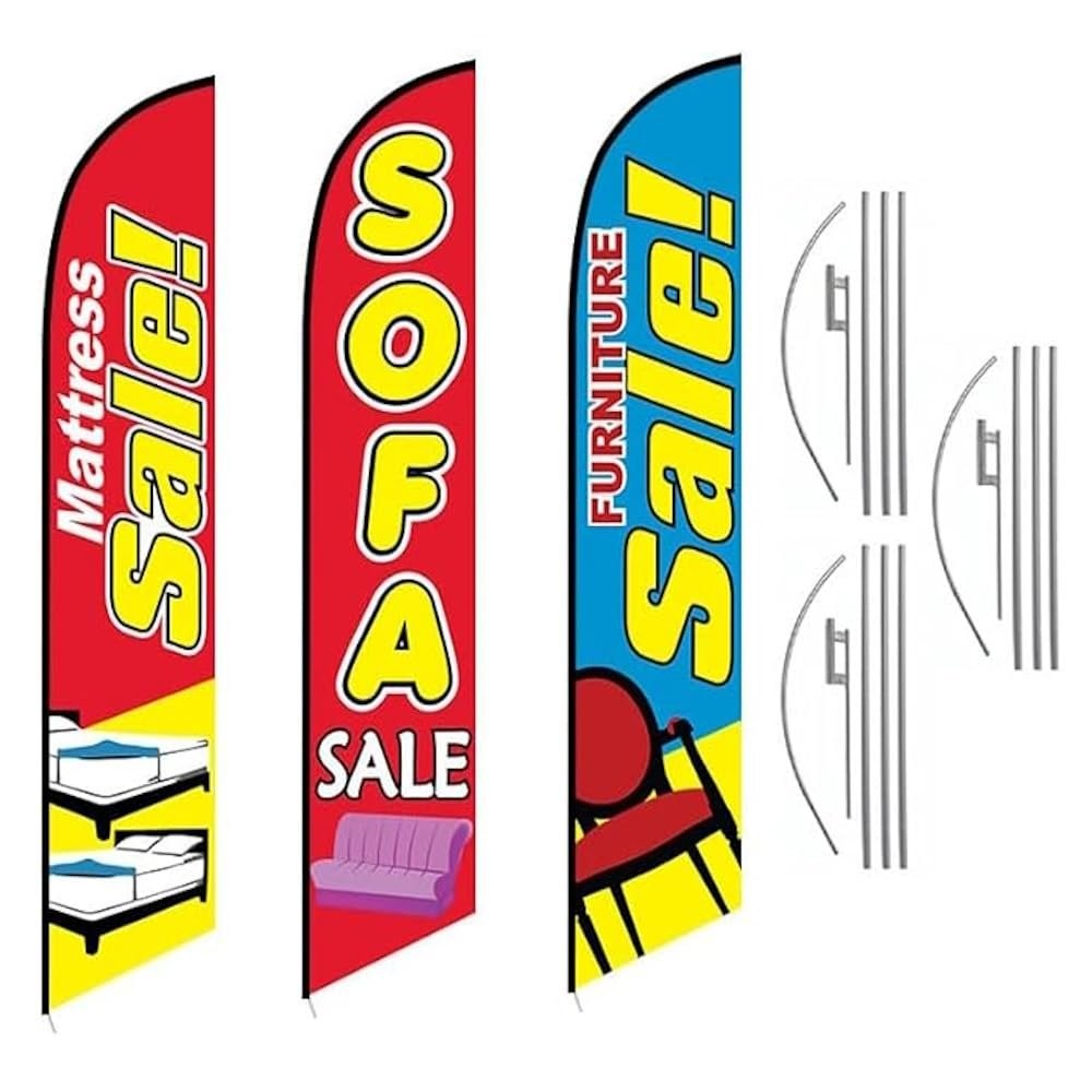 Mattress Sale Sofa Sale and Furniture Sale Business Advertising Feather Flags…