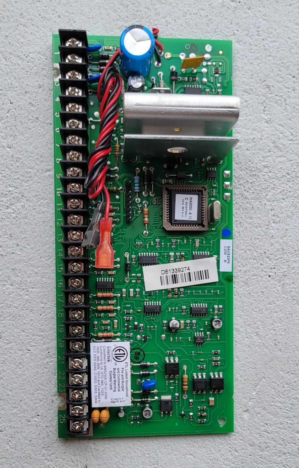 Honeywell, WA3000 Vista 20P – Rev-9.12, Mainboard Only, SAVS20P5, New Open Box.