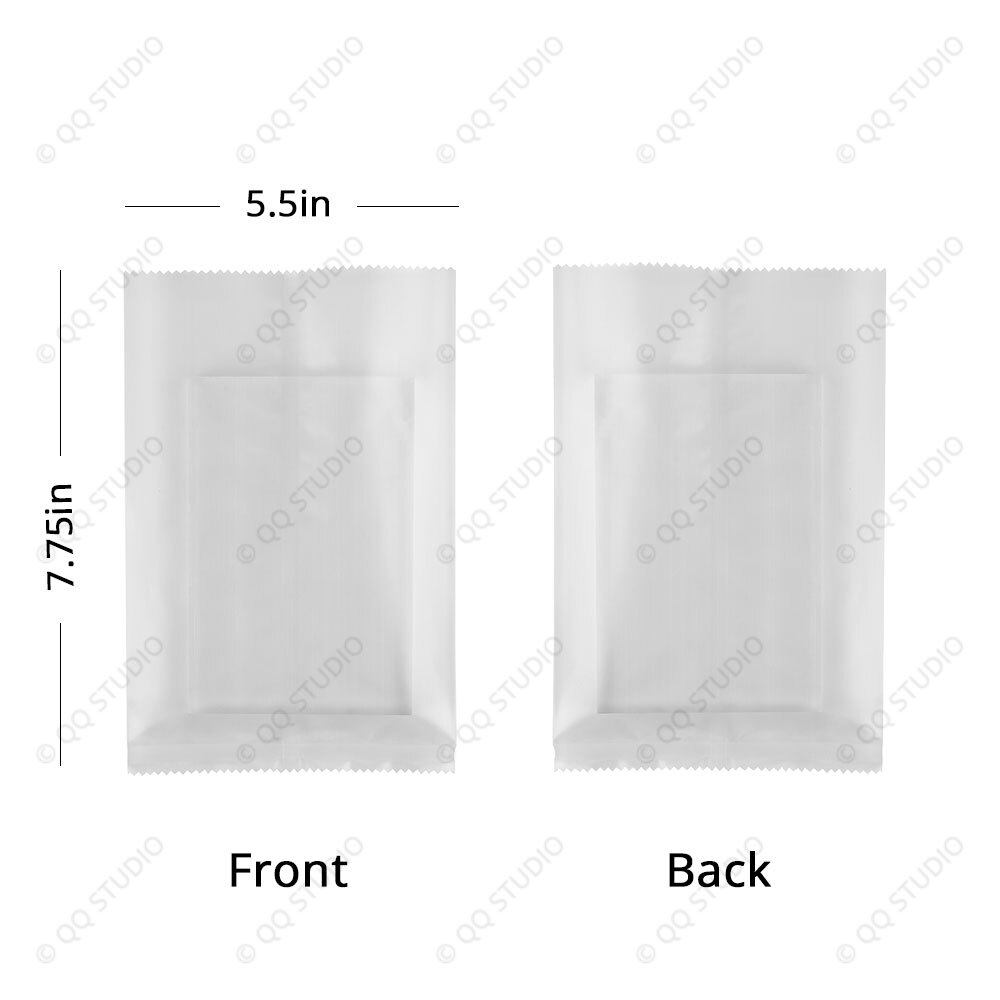 5.5×7.75in Matte Frosted Clear Mylar Back Central Seal Bag w/ Machine