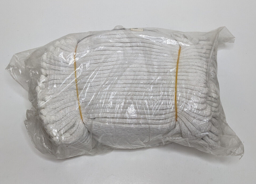12X PIP 35-CB110-L White Size Large Cotton/Polyester Industrial Gloves