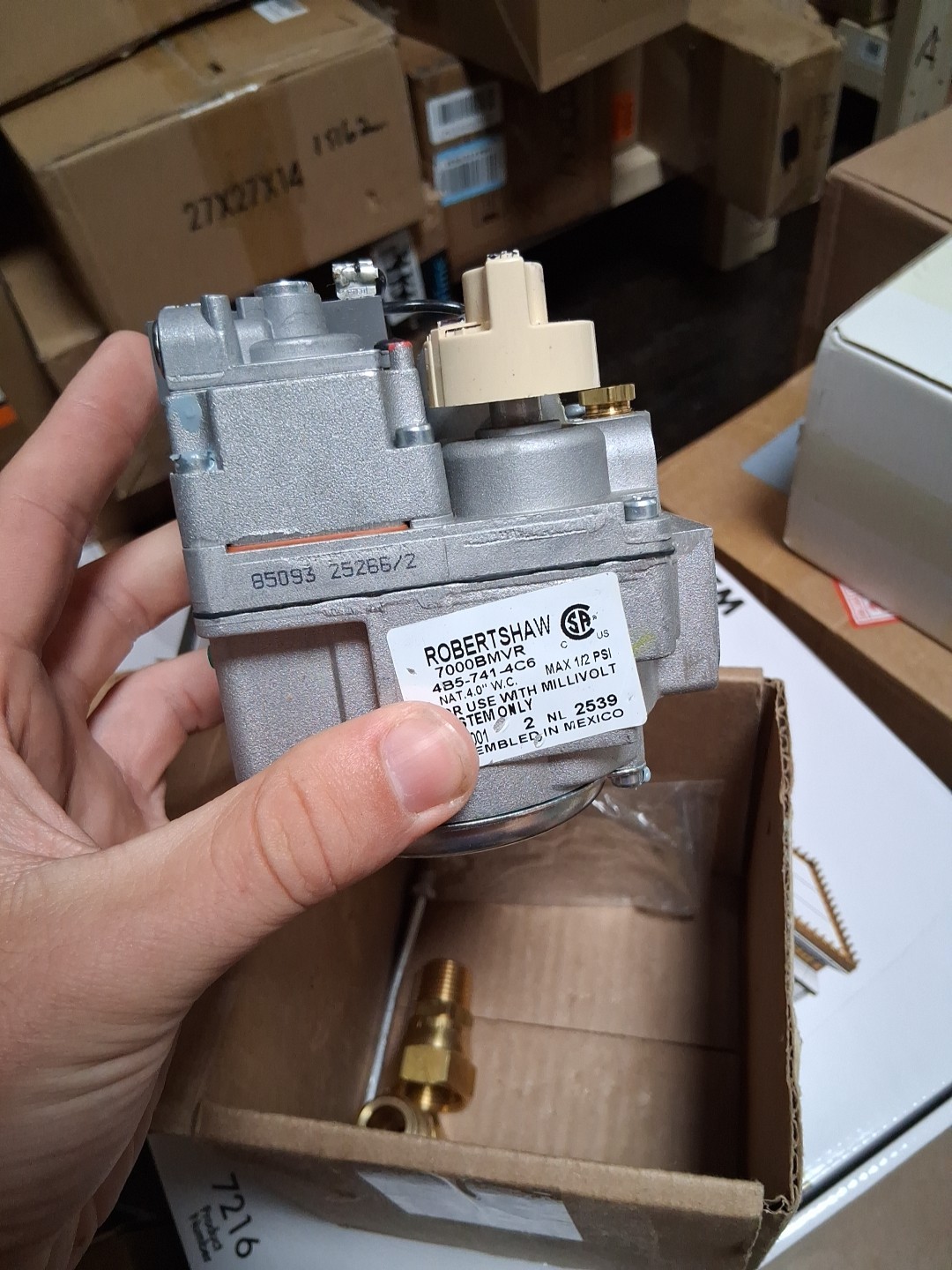 *Pitco* 60203001-CL Gas Valve, Natural Gas,4.0 WC Millivolt Only OEM Replacement