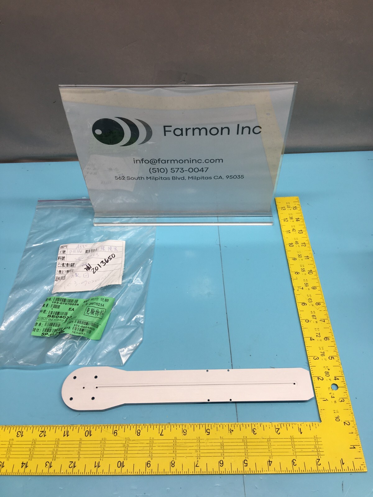 SEZ 2013650 BASE FOR AL VAC EE 6″-8″ SMIF DBM BOTTOM, ROBOT END EFFECTOR, 139563